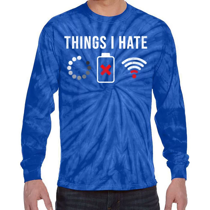 Things I Hate Funny Computer Nerd Gift Debugger Programmer Gift Tie-Dye Long Sleeve Shirt