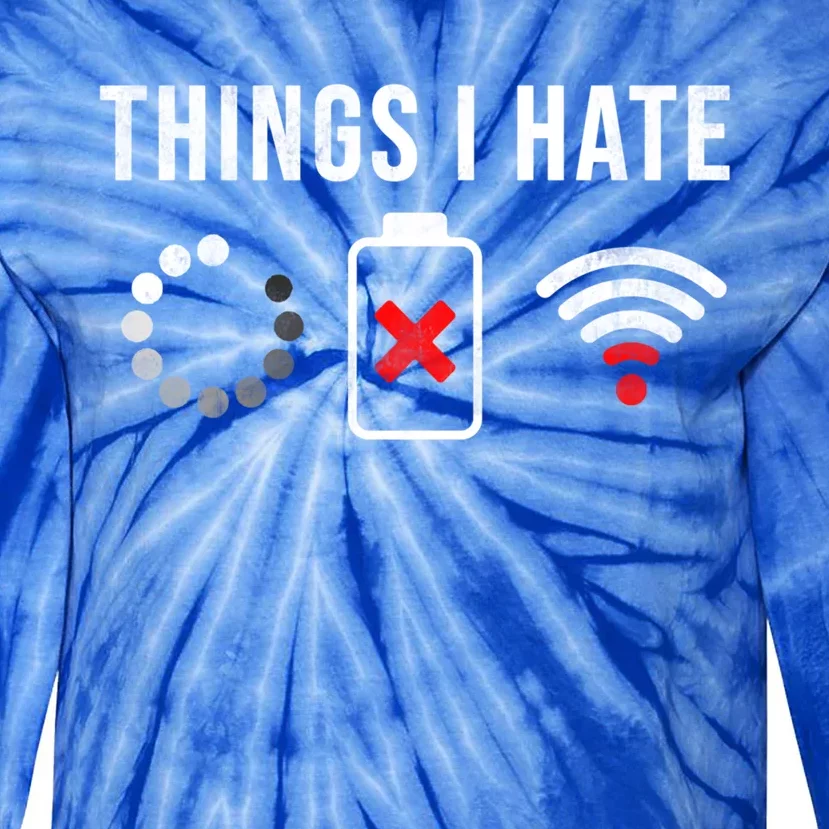 Things I Hate Funny Computer Nerd Gift Debugger Programmer Gift Tie-Dye Long Sleeve Shirt