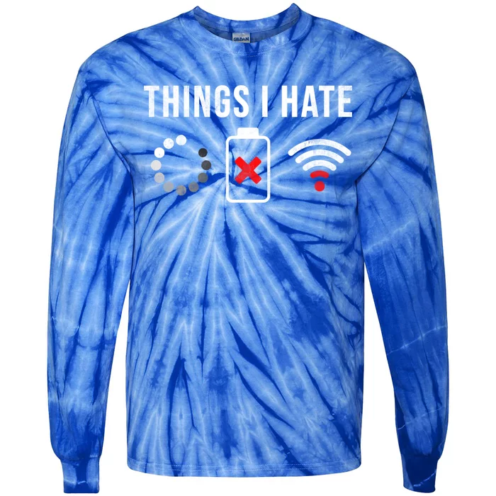 Things I Hate Funny Computer Nerd Gift Debugger Programmer Gift Tie-Dye Long Sleeve Shirt