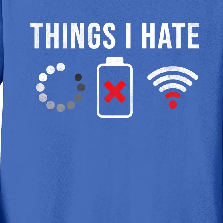 Things I Hate Funny Computer Nerd Gift Debugger Programmer Gift Kids Long Sleeve Shirt