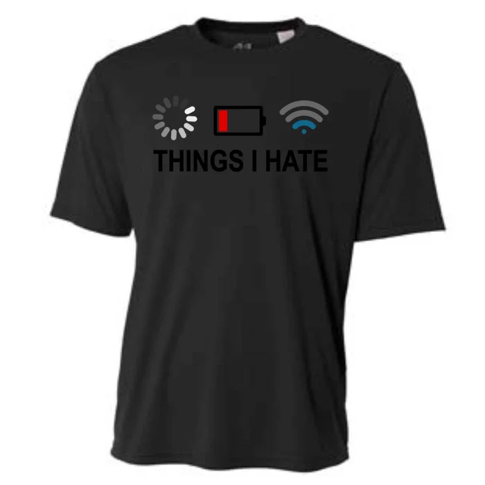 Things I Hate Funny Programmer Gamer Computer Nerd Streaming Funny Gift Cooling Performance Crew T-Shirt