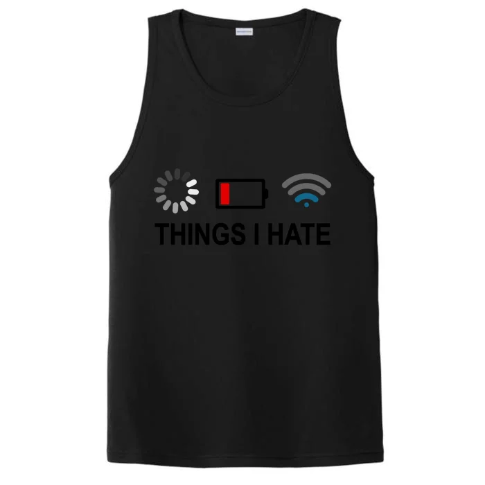 Things I Hate Funny Programmer Gamer Computer Nerd Streaming Funny Gift Performance Tank