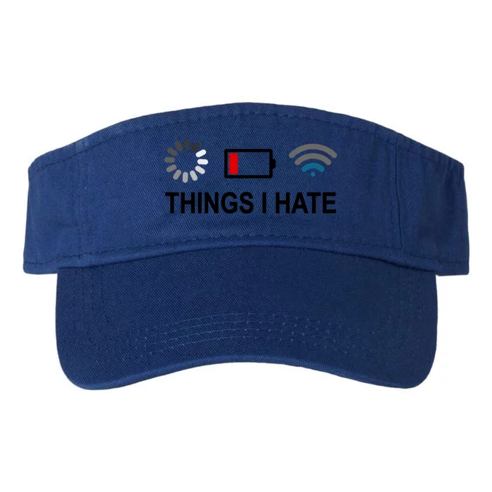 Things I Hate Funny Programmer Gamer Computer Nerd Streaming Funny Gift Valucap Bio-Washed Visor