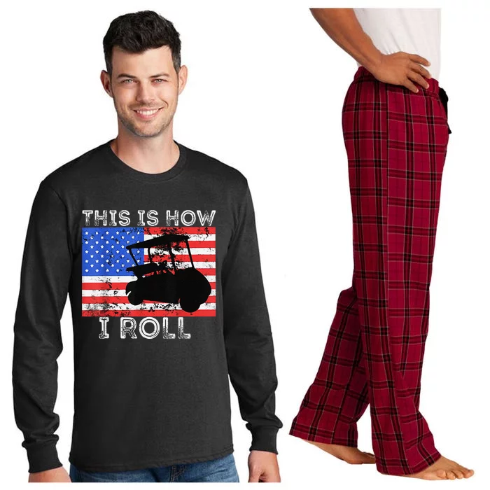 This Is How I Roll Golf Cart Driver American Flag Golfing Long Sleeve Pajama Set