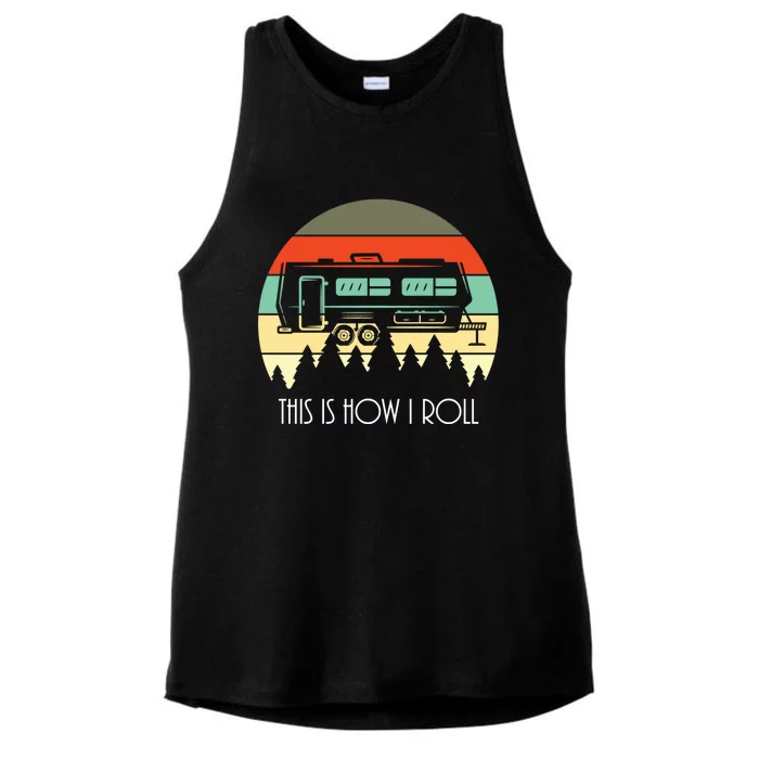 This Is How I Roll Funny Rv Retro Vintage Camper Life Cute Gift Ladies Tri-Blend Wicking Tank