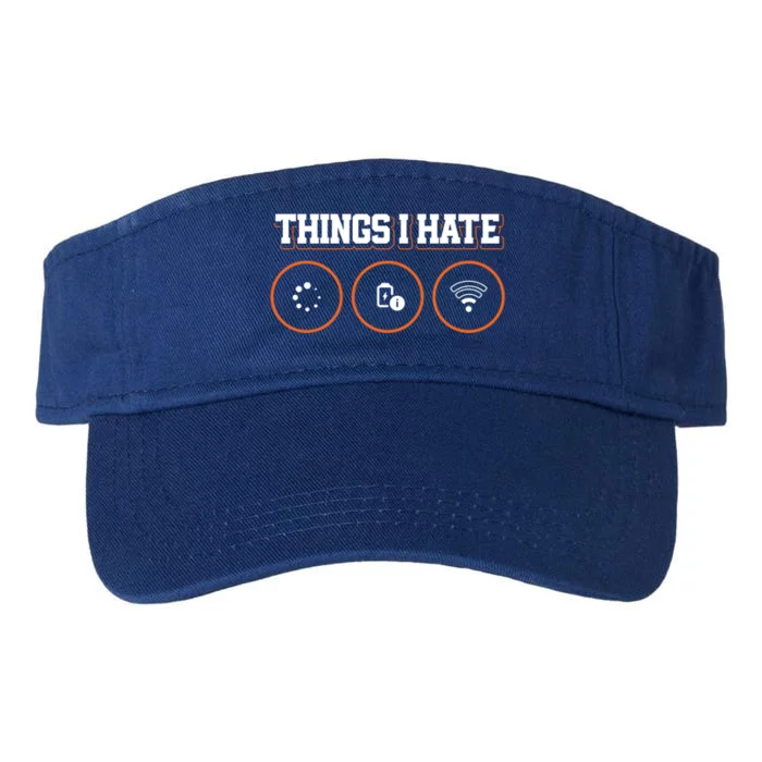 Things I Hate Programmer Funny Gift Valucap Bio-Washed Visor