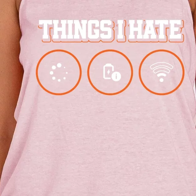 Things I Hate Programmer Funny Gift Women's Knotted Racerback Tank