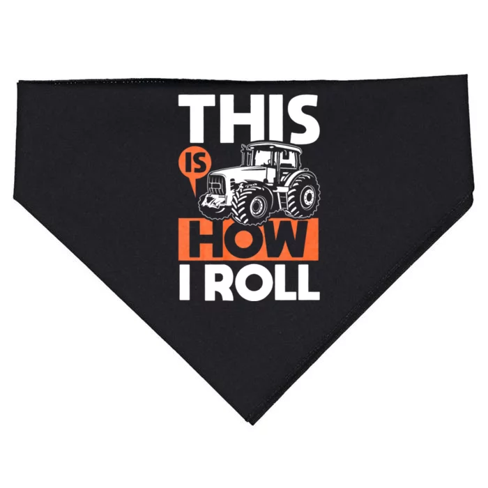 This Is How I Roll Tractor Funny Farming Farmer & Tractor Driver USA-Made Doggie Bandana