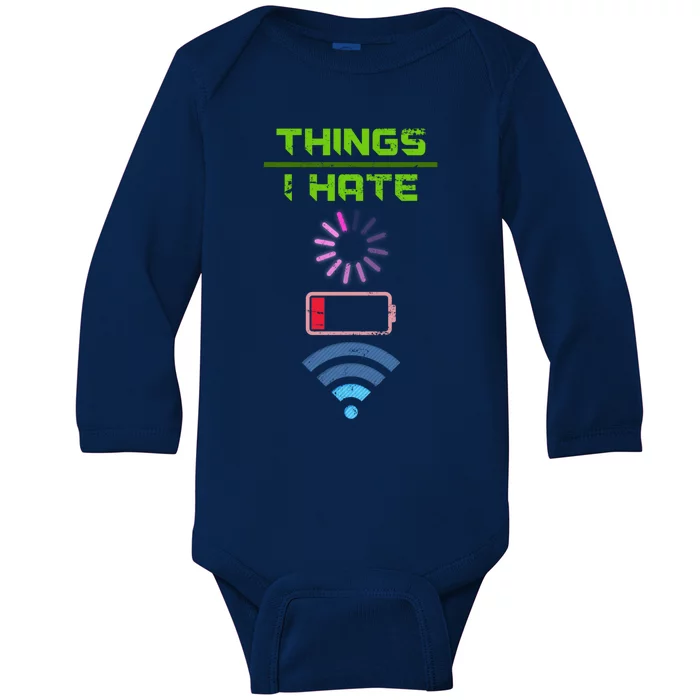 Things I Hate Programmer Gift Baby Long Sleeve Bodysuit