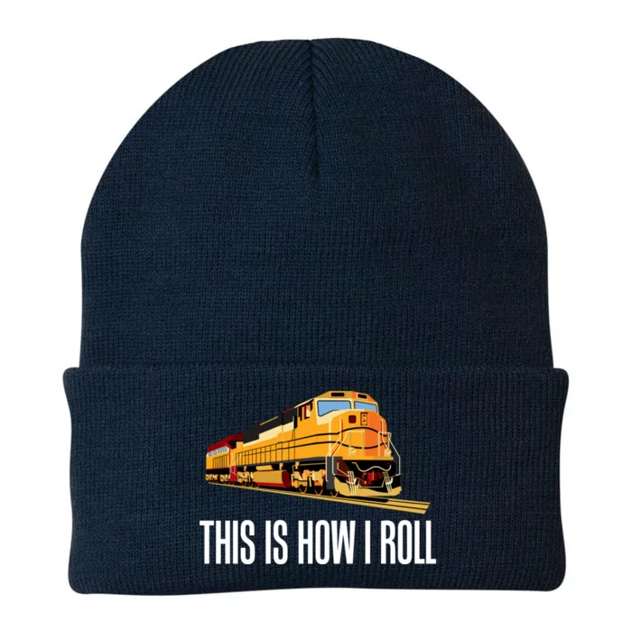 This Is How I Roll Train On Track Railroad Great Gift Knit Cap Winter Beanie