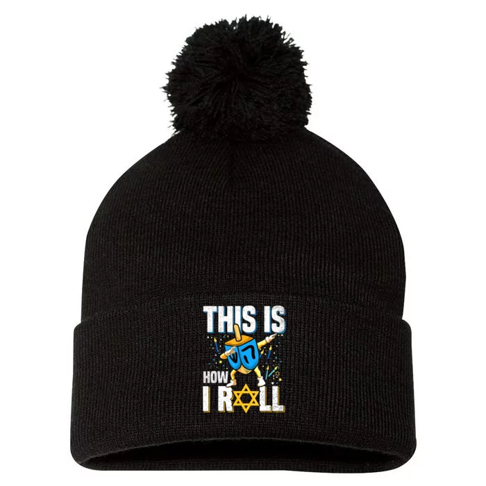 This Is How I Roll Hanukkah Dreidel Chanukah Jew Gift Pom Pom 12in Knit Beanie