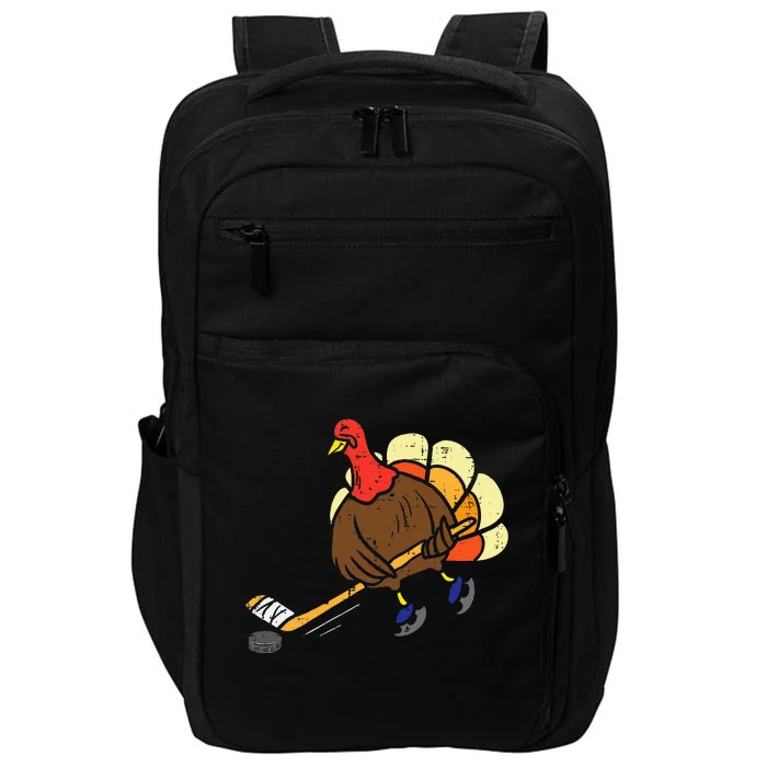 Turkey Ice Hockey Funny Thanksgiving Sport Impact Tech Backpack