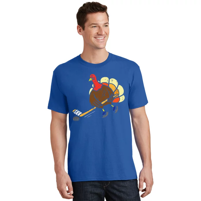 Turkey Ice Hockey Funny Thanksgiving Sport T-Shirt