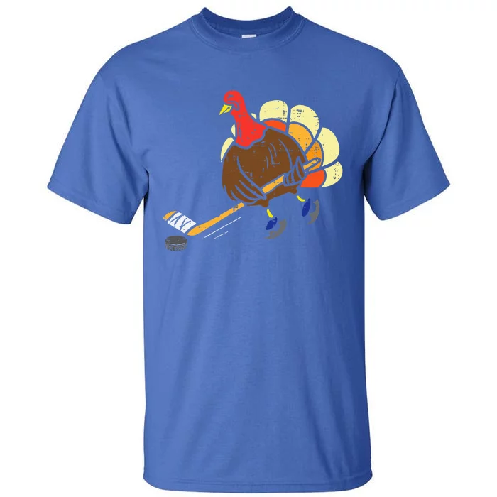 Turkey Ice Hockey Funny Thanksgiving Sport Tall T-Shirt