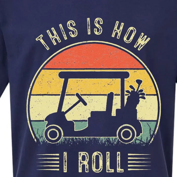 This Is How I Roll Golf Car Funny Golfers Sueded Cloud Jersey T-Shirt