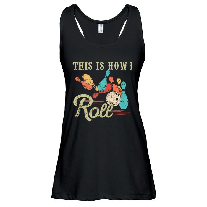 This Is How I Roll Bowler Funny Retro Bowling Bowler Retro Team Bowler Bowling Ladies Essential Flowy Tank