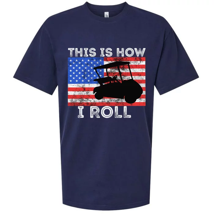 This Is How I Roll Gift For Dad Vintage Golf Cart Sueded Cloud Jersey T-Shirt