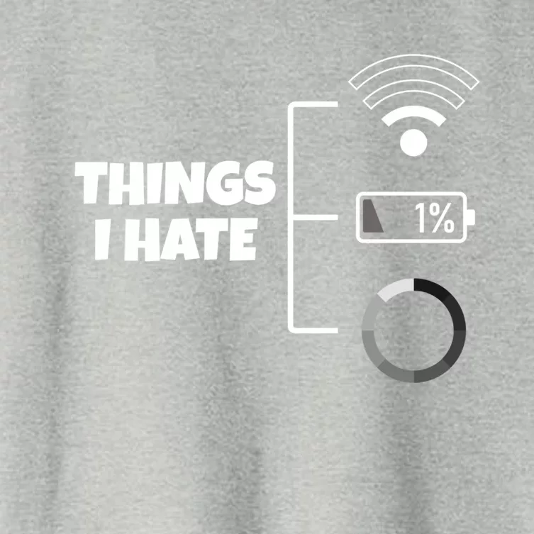 Things I Hate Wlan Battery Loading Gift Women's Crop Top Tee