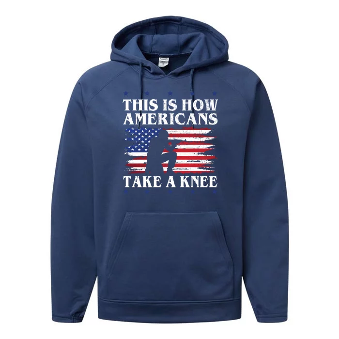 This Is How Americans Take A Knee Performance Fleece Hoodie