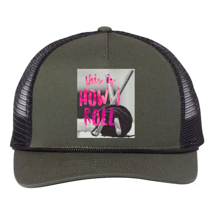 This Is How I Roll Funny Product Knitting Crocheting Lovers Gift Retro Rope Trucker Hat Cap