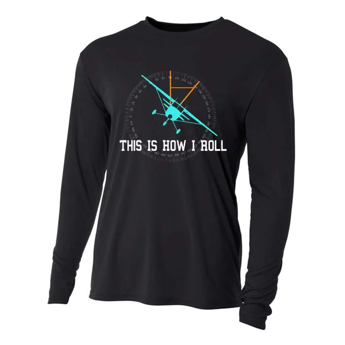 This Is How We Roll Pilot Funny Airplane Aircraft Cooling Performance Long Sleeve Crew