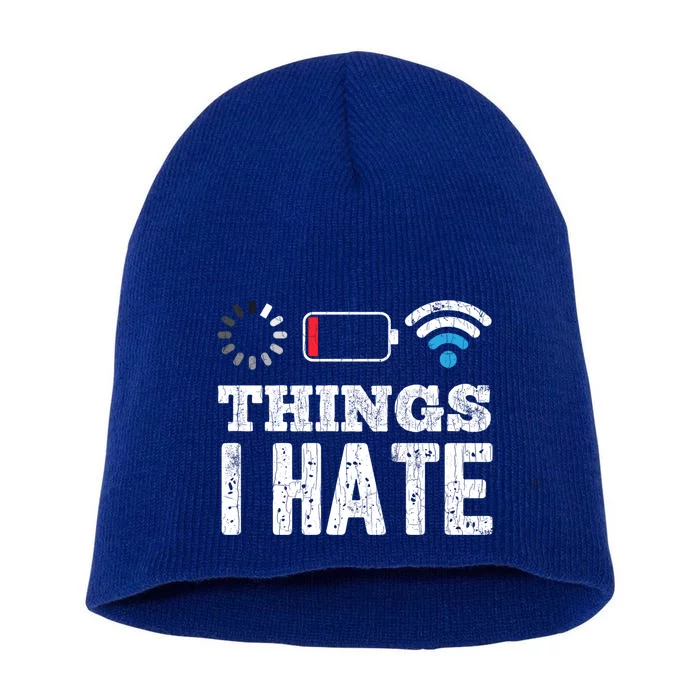 Things I Hate Funny Computer Programmer Programming Graphic Gift Short Acrylic Beanie