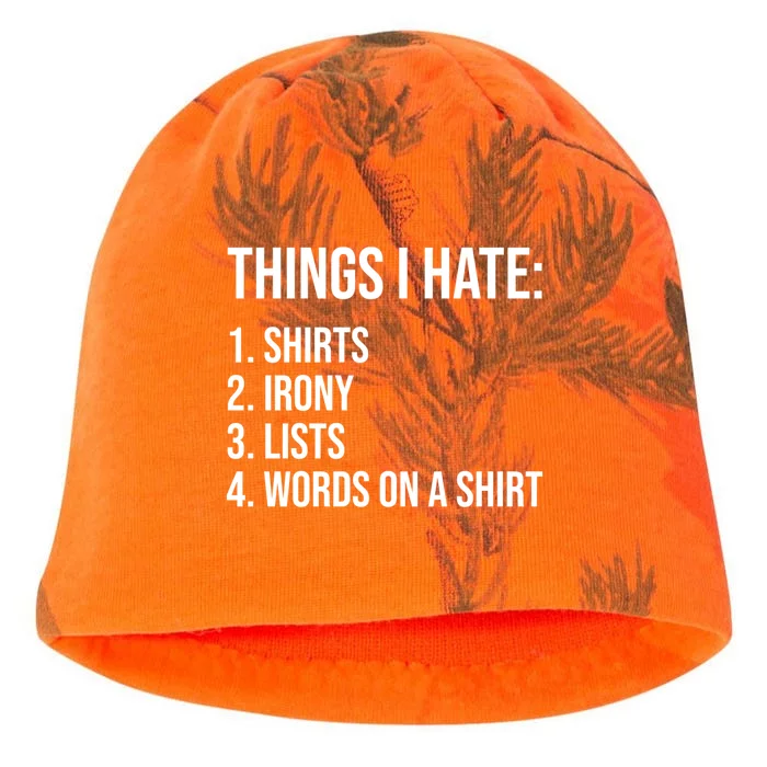 Things I Hate Humor Sarcastic Funny Ironic Words On A Gift Kati - Camo Knit Beanie