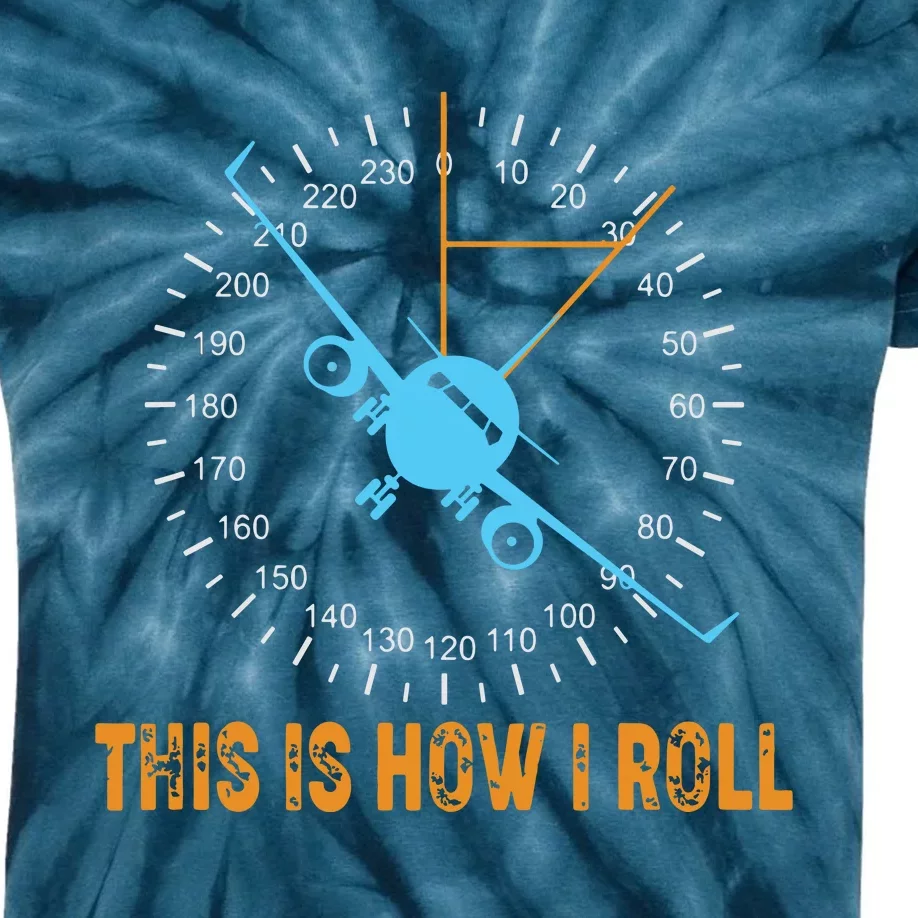 This Is How I Roll Airplane Pilot Shirts Aviation Kids Tie-Dye T-Shirt