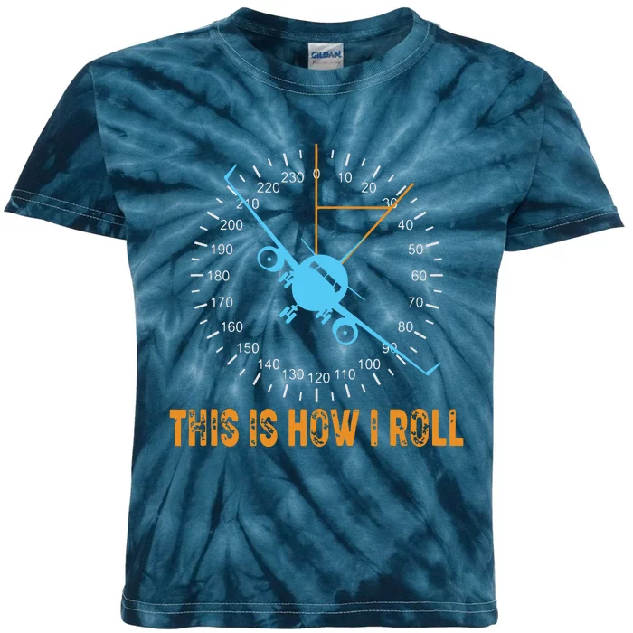 This Is How I Roll Airplane Pilot Shirts Aviation Kids Tie-Dye T-Shirt