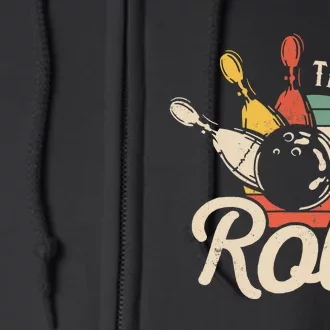 This Is How I Roll Retro Bowling Team Bowler Full Zip Hoodie