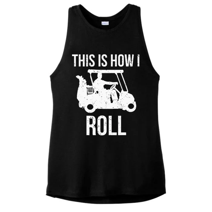 This is How I Roll Golf Cart vintage Golfers Ladies Tri-Blend Wicking Tank