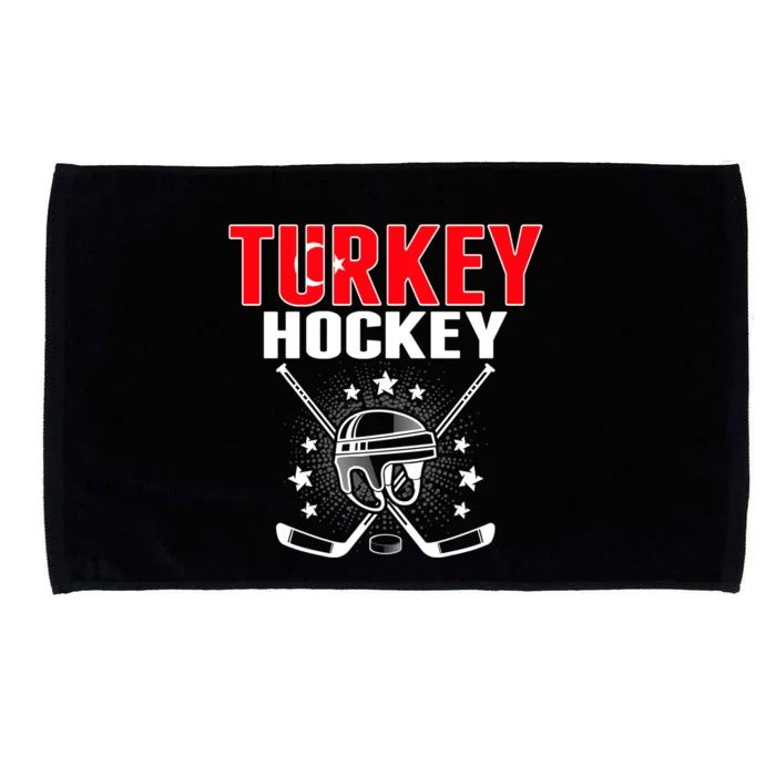 Turkey Ice Hockey Fans Jersey Turkish Flag Puck Hockey Stick Cool Gift Microfiber Hand Towel