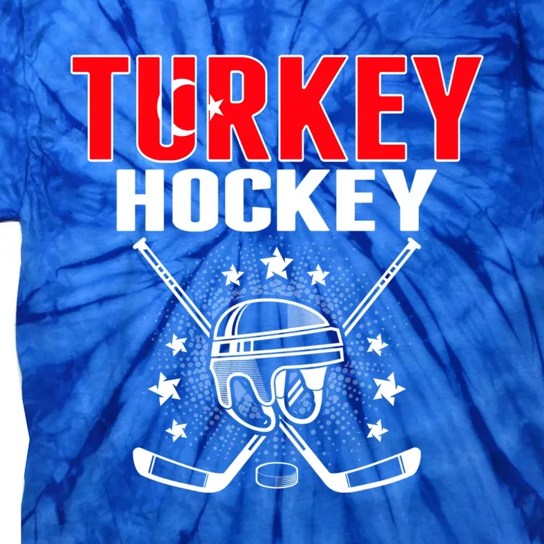 Turkey Ice Hockey Fans Jersey Turkish Flag Puck Hockey Stick Cool Gift Tie-Dye T-Shirt