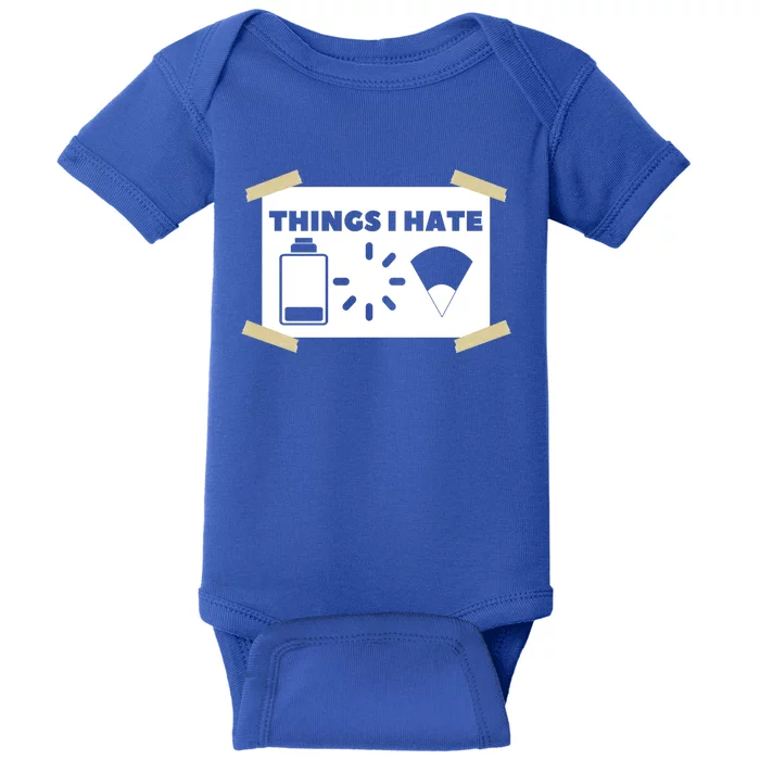 Things I Hate Programmer Gamer Funny Gamer Gift Baby Bodysuit