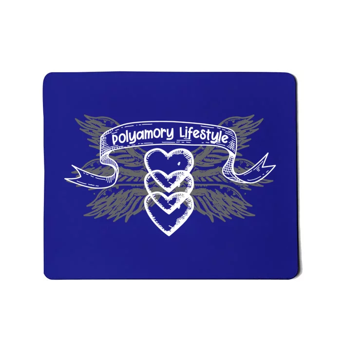 Threelationship Infinity Heart Polyamory Poly Love Tee Funny Gift Mousepad