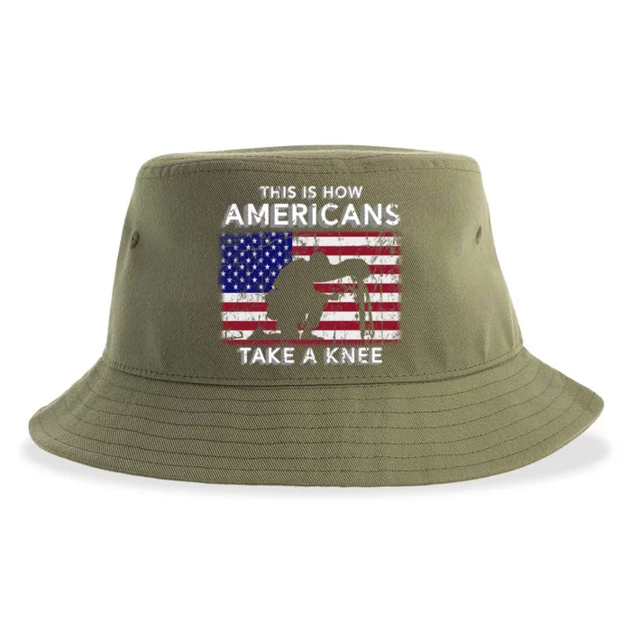 This Is How Americans Take A Knee Veteran Gift Sustainable Bucket Hat