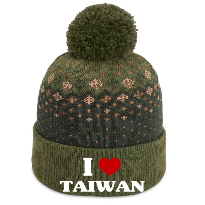 Taiwan I Heart Taiwan Souvenir I Love Taiwan Gift The Baniff Cuffed Pom Beanie