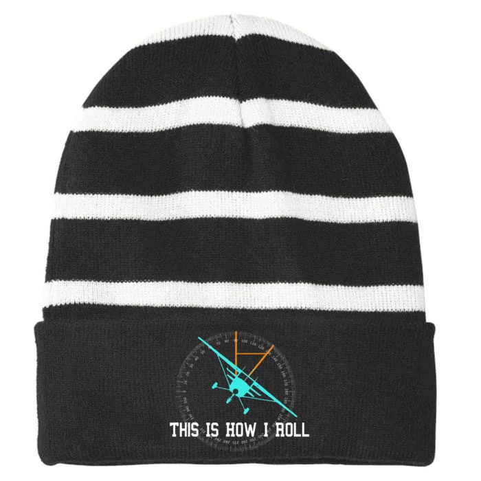 This Is How We Roll Pilot Funny Airplane Aircraft Tees Striped Beanie with Solid Band