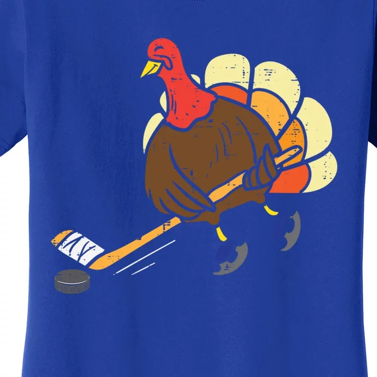 Turkey Ice Hockey Funny Thanksgiving Sport Cool Gift Women's T-Shirt