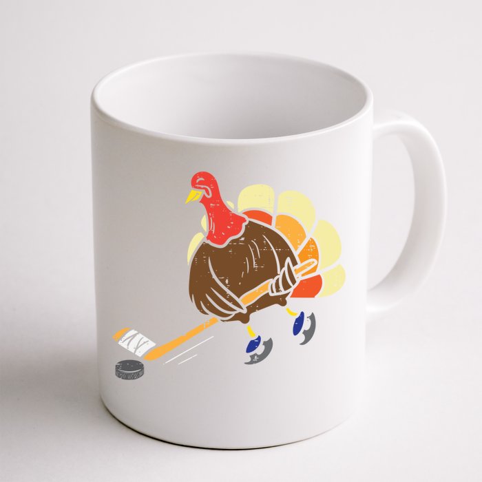 Turkey Ice Hockey Funny Thanksgiving Sport Cool Gift Front & Back Coffee Mug