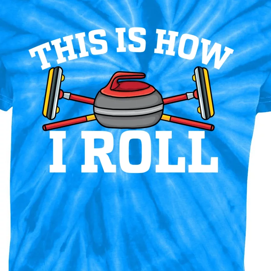 This Is How I Roll Broom Curler Ice Sports Lover Curling Gift Kids Tie-Dye T-Shirt