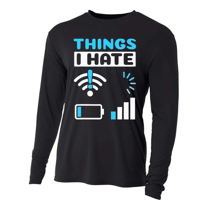 Things I Hate Programmer Gamer Computer Nerd Funny Gift Cooling Performance Long Sleeve Crew