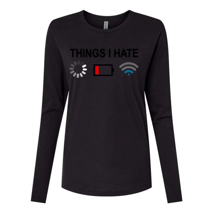 Things I Hate Programmer Gamer Computer Nerdgiftfun Gift Idea Gift Womens Cotton Relaxed Long Sleeve T-Shirt