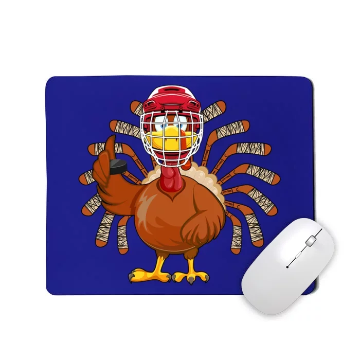 Turkey Ice Hockey Players Autumn Fall Vibes Thanksgiving Day Gift Mousepad