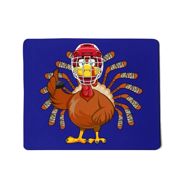 Turkey Ice Hockey Players Autumn Fall Vibes Thanksgiving Day Gift Mousepad