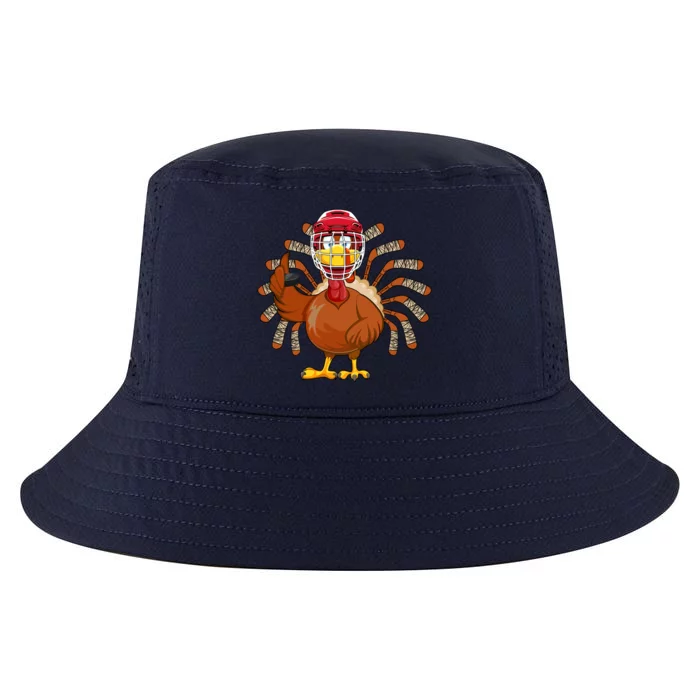 Turkey Ice Hockey Players Autumn Fall Vibes Thanksgiving Day Gift Cool Comfort Performance Bucket Hat