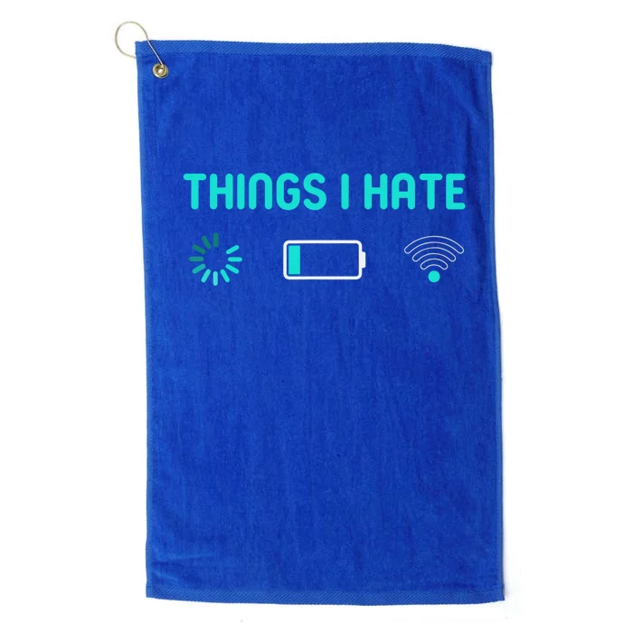 Things I Hate Programming Gamer Computer Funny Gift Platinum Collection Golf Towel