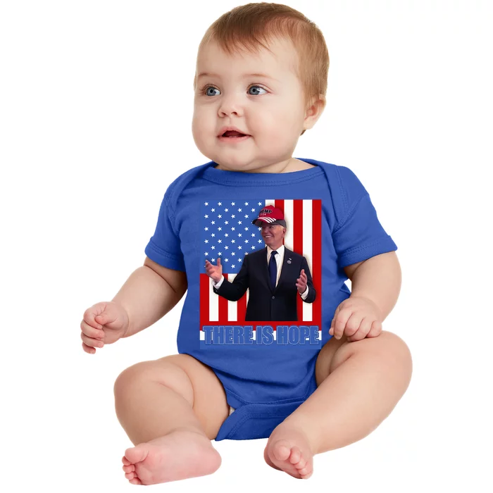 There Is Hope Joe Biden Wearing Trump Hat Baby Bodysuit