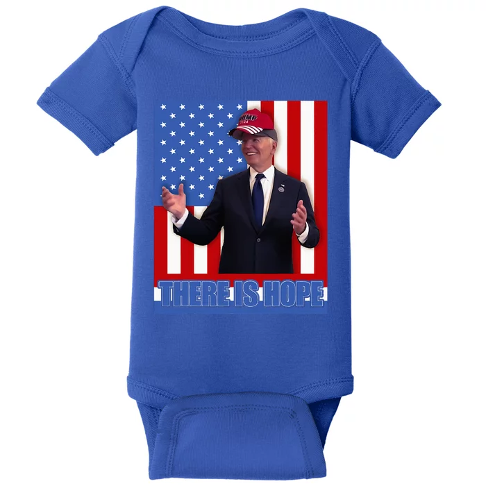 There Is Hope Joe Biden Wearing Trump Hat Baby Bodysuit