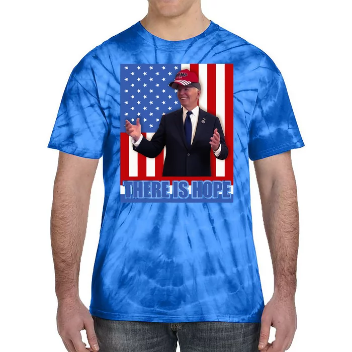 There Is Hope Joe Biden Wearing Trump Hat Tie-Dye T-Shirt